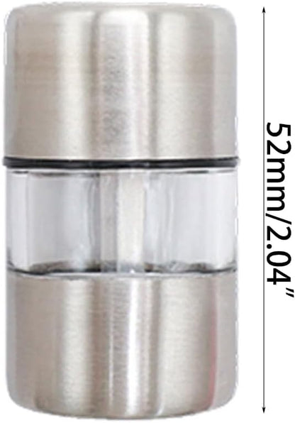 FGDTREE Portable Stainless Steel Salt and Pepper Grinder Mini Grinding Mechanism Kitchen Tool Seasoning Grinder for Cooking Use，Mini Salt and Pepper Grinder Set, Small, White