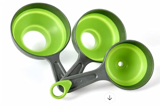 Collapsible Funnel Set of 3 – Food Grade Silicone Canning Funnels for Kitchen Use – Wide & Regular Mouth Mason Jars, Large and Small Funnels for Bottles, Jam, Oil, Spices, and Liquid Transfer