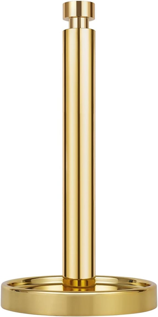 Ivilon Paper Towel Holder Stand - Steady and Easy Tear - Fits All Paper Towel Rolls - Gold Polished by Ivilon