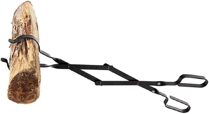 Rocky Mountain Goods Firewood Tongs - Reinforced Wrought Iron for Extra Strength - 26” - Grabber for up to 12” Thick Logs - Log - Rust Resistant Finish for Indoor/Outdoor Use (1) by Rocky+Mountain+Goods