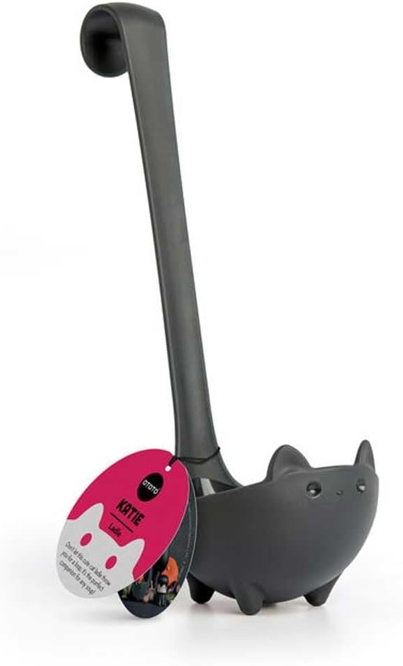 OTOTO Katie Cat Soup Ladle - Halloween Gifts Black Cat, Gothic Gifts, Gifts for Cat Lovers - Spooky Cat Gift, Cute Kitchen Accessories, Fun Gifts (Katie Cat, Black) - Image 4