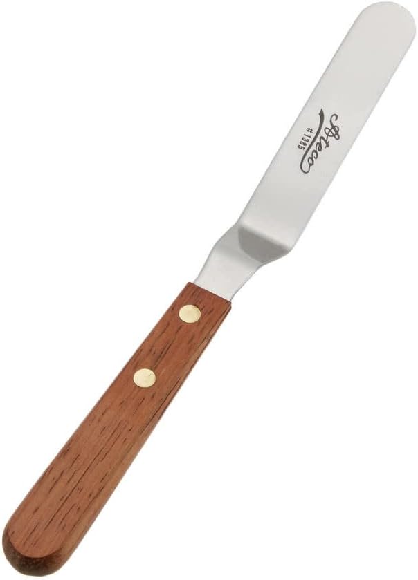 Ateco 1385 Offset Spatula with 4.5-Inch Stainless Steel Blade, Wood Handle, 4.5 Inch, natural - Image 3