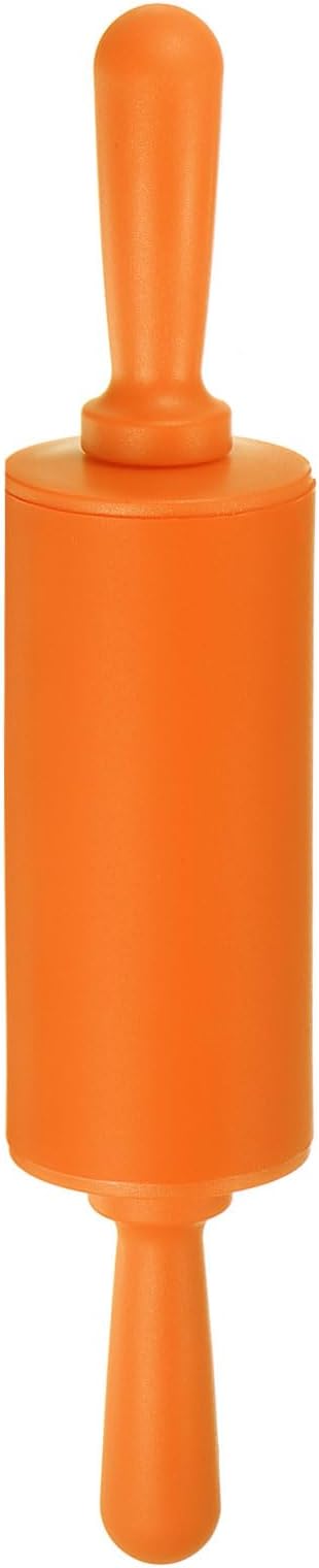HARFINGTON Silicone Rolling Pins for Baking 9 Inch Non Stick Rolling Pin Small Roller Playdough Rolling Pins for Dough Pizza Pastry Fondant Kitchen, Orange