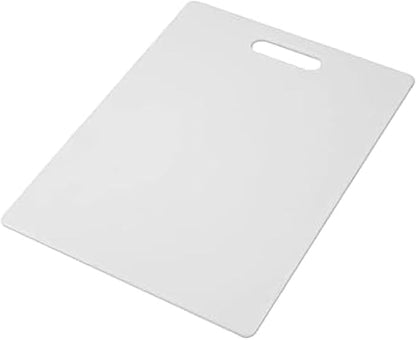 Farberware Large Cutting Board, Dishwasher- Safe Plastic Chopping Board for Kitchen with Easy Grip Handle, 11-inch by 14-inch, White by Farberware
