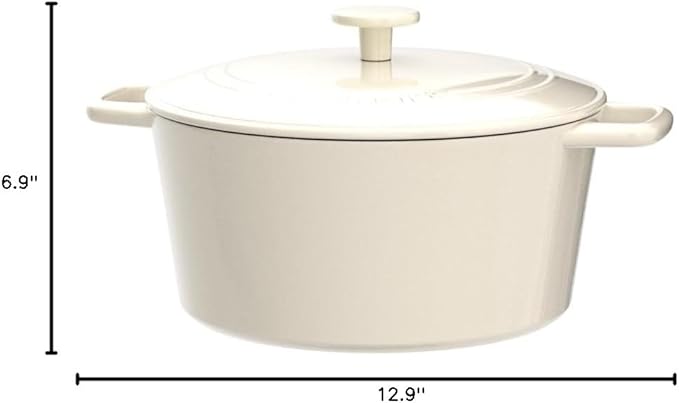 Cuisinart Chef's Classic Enameled Cast Iron Round Covered Casserole (Cream, 7- Quart) - Image 4