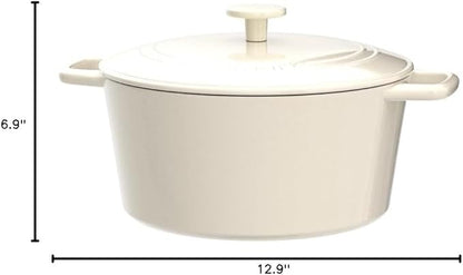 Cuisinart Chef's Classic Enameled Cast Iron Round Covered Casserole (Cream, 7- Quart) - Image 4
