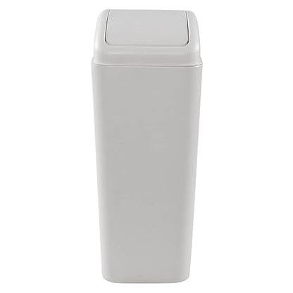 3.5 Gallons/14 Liter Small Trash Can, Plastic Swing Lid Garbage Bin，9.8" x 6.6" x 16.7" by Leendines