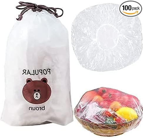 Fresh Keeping Bags, Plastic Sealing Bags Food Cover, Universal Kitchen Wrap Seal Fresh Keeping Caps Fresh Keeping Bags Covers,Plastic Stretchable Food Covers for Leftover And Meal Prep (100PCS) by Home