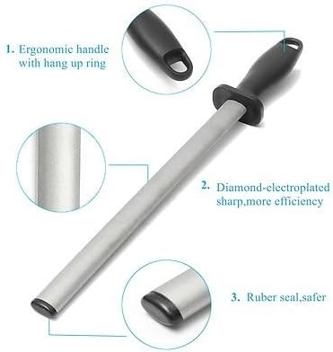 Kota Japan 12 in. Diamond Carbon Steel Professional Knife Sharpener Rod | Kitchen, Home or Hunting | Master Chef, Hunter or Home Gourmet Blade Sharpening Rod or Stick - Image 3