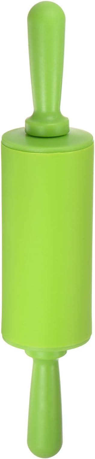 HARFINGTON Silicone Rolling Pins for Baking 9 Inch Non Stick Rolling Pin Small Roller Playdough Rolling Pins for Dough Pizza Pastry Fondant Kitchen, Green