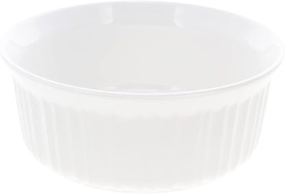 CorningWare FS5 1.5qt Round French White Casserole Dish & F-5-PC 1.5qt French White Plastic Lid