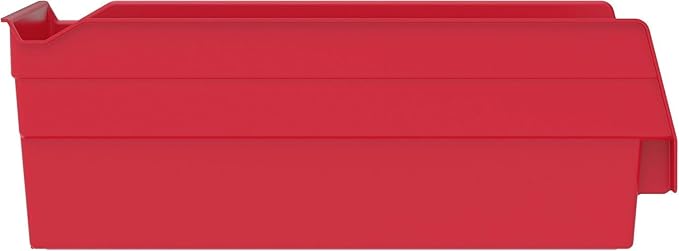 Akro-Mils 30130 Plastic Shelf Bins, Heavy Duty Storage Bins for Garage, Closet, and Drawer Organization, 12" x 6-1/2" x 4", Red, 12-Pack - Image 7