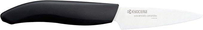 Kyocera Advanced Ceramic Revolution Series 3-inch Paring Knife, Black Handle, White Blade