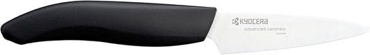 Kyocera Advanced Ceramic Revolution Series 3-inch Paring Knife, Black Handle, White Blade