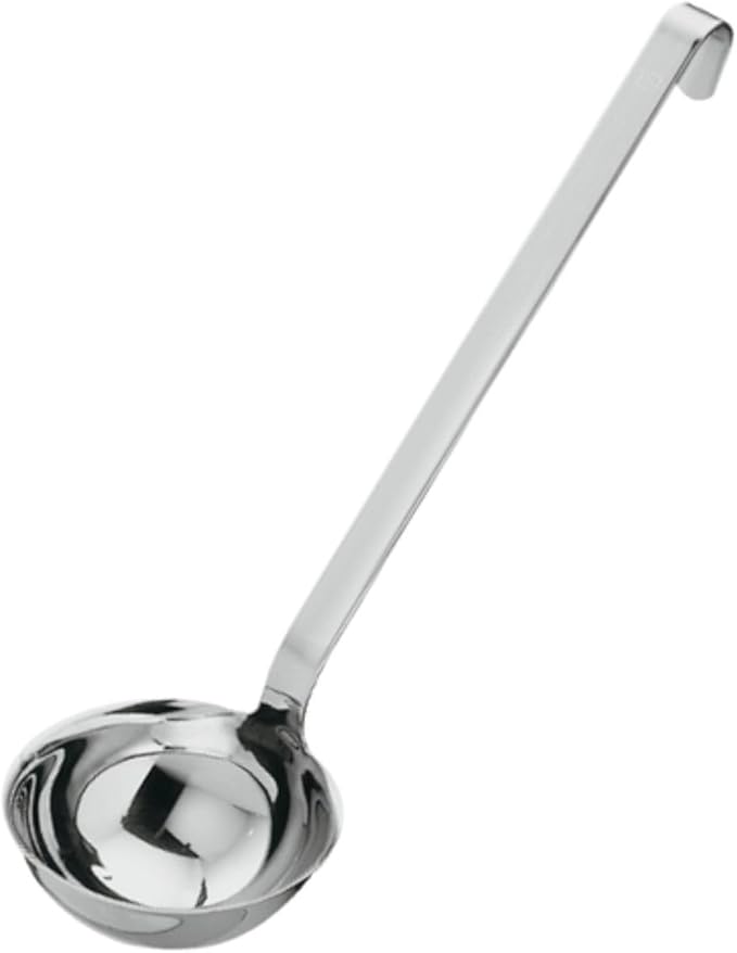 Rosle 10009 Stainless Steel Hooked Handle Ladle with Pouring Rim Serving Spoon - Image 4
