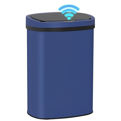 PayLessHere | 13 Gallon Stainless Steel Trash Can | Deep Blue | Automatic Touchless Lid with Motion Sensor | Kitchen Garbage Can with Waterproof Design | for Home, Office, Bathroom | Pack of 1 by PayLessHere