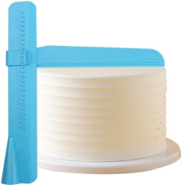 11 Pcs Cake Scraper Set Cake Edge Scraper Cutters with Adjustable Butter Smoothing Cream Scraper Tool Cake Decorating Comb Icing Smoother for Cake Cream Baking Decorating- (Blue)