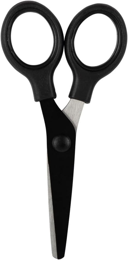 JAM PAPER Multi-Purpose Mini Scissors - 5 Inch - Black - Soft Grip & Stainless Steel Precision Blades - Sold Individually by JAMPaper