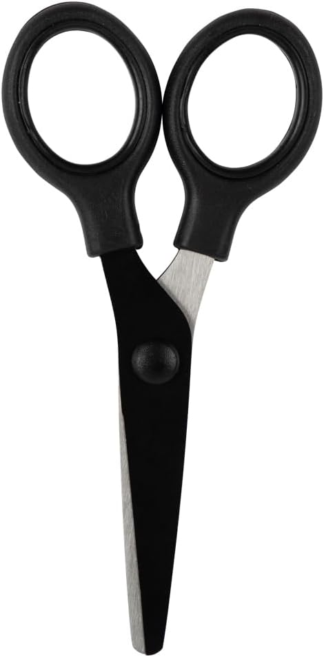JAM PAPER Multi-Purpose Mini Scissors - 5 Inch - Black - Soft Grip & Stainless Steel Precision Blades - Sold Individually by JAMPaper