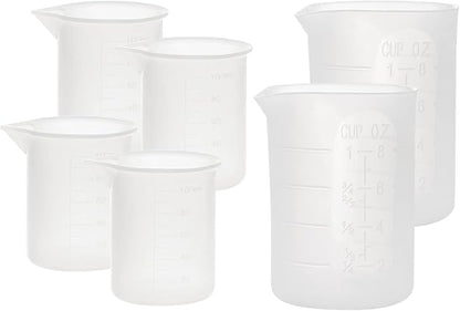 Gartful 250ml & 100ml Silicone Measuring Cups, Silicone Mixing Cups for Epoxy, Resin Arts, Glue, Jewelry Casting Molds, Acrylic Paint Pouring, Cup Making, Waxing, Crafts, Nonstick Reusable, Set of 6
