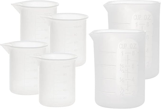 Gartful 250ml & 100ml Silicone Measuring Cups, Silicone Mixing Cups for Epoxy, Resin Arts, Glue, Jewelry Casting Molds, Acrylic Paint Pouring, Cup Making, Waxing, Crafts, Nonstick Reusable, Set of 6