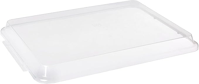 TrueCraftware- Half Size Polypropylene Sheet Pan Cover Clear Color Set of 2- Sheet Pan Cover for Baking Tray Baking Pans for Cookies and Cakes Perfect for Home Bakery and Restaurants
