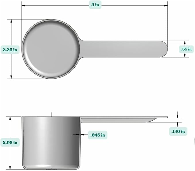 1/2 Cup (4 Oz. | 118.4 mL) Long Handle Plastic Measuring Scoop for Coffee, Protein Powder, Pet Food, Spices, Grains, Dry Goods – Food-Grade BPA-Free (Pack of 25) - Image 2