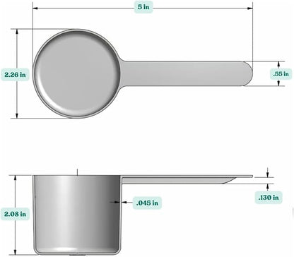 1/2 Cup (4 Oz. | 118.4 mL) Long Handle Plastic Measuring Scoop for Coffee, Protein Powder, Pet Food, Spices, Grains, Dry Goods – Food-Grade BPA-Free (Pack of 1) - Image 2
