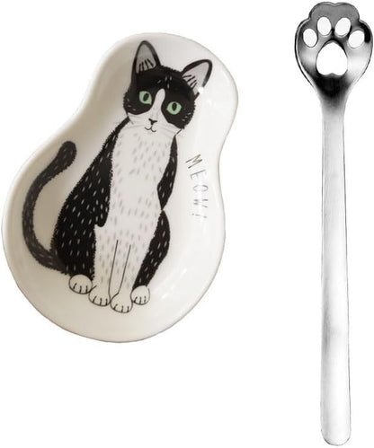 Coffee Spoon Rests and Cat Claw Spoon - Cat Spoon Rest Teaspoon Holder Coffee Station Decor Coffee bar Coffee Stirrers Holder for Home Kitchen accessories, Cat Lover by KiaoTime