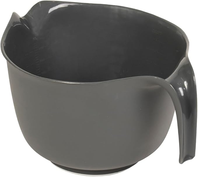 Glad Mixing Bowl with Handle – 3 Quart | Heavy Duty Plastic with Pour Spout and Non-Slip Base | Dishwasher Safe Kitchen Supplies for Cooking and Baking, Grey - Image 5