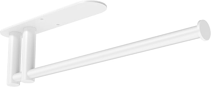 Paper Towel Holder Under Cabinet, 13Inch Self-Adhesive or Wall Paper Towel Holder for Kitchen, Bathroom, RV, White by STWWO