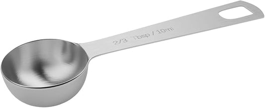 1PCS 2/3tbsp (2tsp, 10ml, 1/3oz) Single Measuring Spoon, Stainless Steel Individual Teaspoons Only by BERYLER