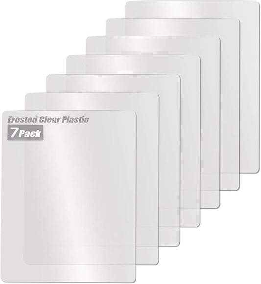 Fotouzy Plastic Cutting Board Set of 7, Frosted Clear Flexible Cutting Mats, BPA-Free, Non-Porous, Dishwasher Safe, Transparent by Fotouzy