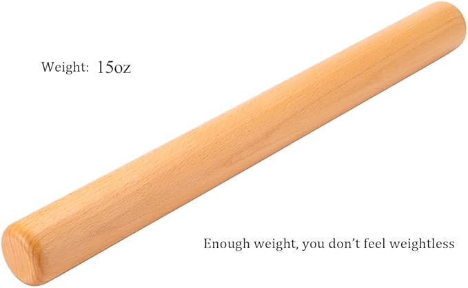 Rolling Pin for Baking Wood Rolling Pins 15.8-inch Dough Roller, Non-stick Pastry Dough Roller without Handles┃Perfect Gifts for Bakers - Image 2