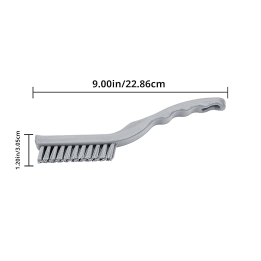 SPARTA Detail Brush Grout Brush, Crevice Brush with Hanging Hole for Bathroom, Kitchens, Countertop, Plastic, 9 Inches, White, (Pack of 6)
