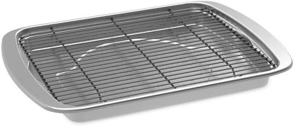 Nordic Ware Oven Crisp Baking Tray 2pc Set Includes Pan and Rack; Natural Aluminum For Air Frying, Crisping, Broiling, Baking; Cooking Surface 17 x 12 Inches - Image 4