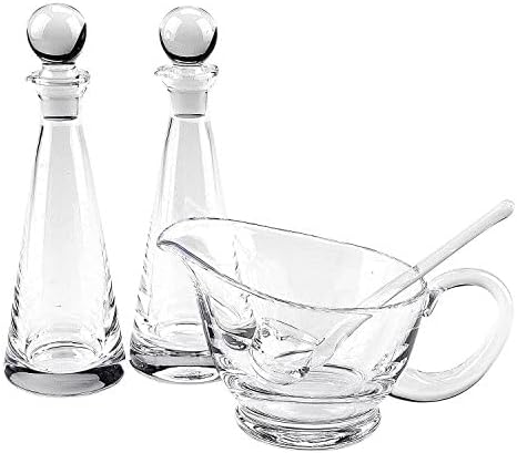 Badash 6" Small Glass Gravy Ladle, Artisan Heritage Quality Mouth-Blown Lead-Free Crystal, Elegant Small Spoon-Sized Serving Clear Utensil perfect For Sauce & Salad Dressing, Presentation Packaging