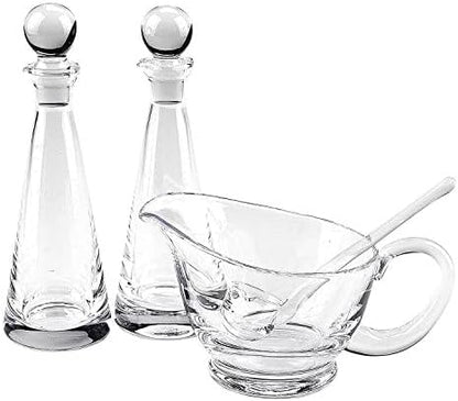 Badash 6" Small Glass Gravy Ladle, Artisan Heritage Quality Mouth-Blown Lead-Free Crystal, Elegant Small Spoon-Sized Serving Clear Utensil perfect For Sauce & Salad Dressing, Presentation Packaging