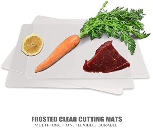 Fotouzy Plastic Cutting Board Set of 7, Frosted Clear Flexible Cutting Mats, BPA-Free, Non-Porous, Dishwasher Safe, Transparent - Image 6