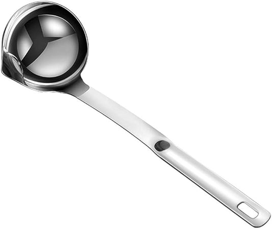 Stainless Steel Oil Separator Soup Ladle Gravy Food Fat Separator Skimmer Spoon Grease Strainer Separater Hot Pot Oil Filter Spoon For Home Kitchen And Cooking,Soup Colander 12 Inch by Hvanam