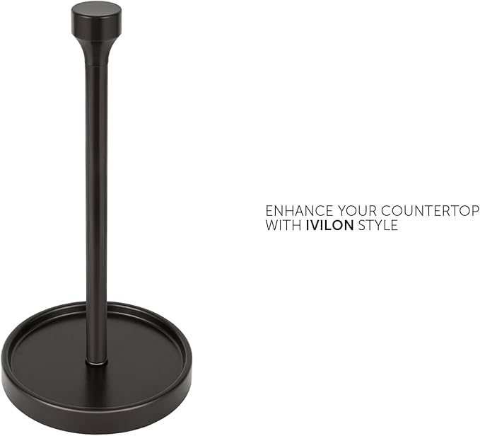 Ivilon Countertop Paper Towel Holder - Modern Bell End Minimalist Design - Color Oil Rubbed Bronze - Image 2