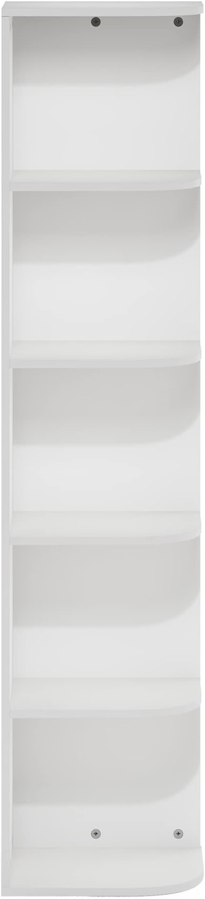 Furinno PASIR Book Shelf, 5-Tier Corner Bookshelf with Open Shelf, Standing Bookcase, 9.3 x 12 x 51.7, for Organization and Storage, for Living Room, Bedroom, Home Office, White - Image 7