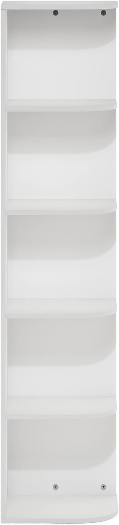 Furinno PASIR Book Shelf, 5-Tier Corner Bookshelf with Open Shelf, Standing Bookcase, 9.3 x 12 x 51.7, for Organization and Storage, for Living Room, Bedroom, Home Office, White - Image 7
