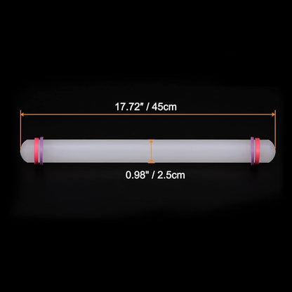 HARFINGTON Fondant Rolling Pin 18 Inch x 0.98 Inch Adjustable Guide Rings Non-Stick PP Plastic Fondant Roller Dough Roller Kitchen Decorating Tools for Cookie Pastry Pizza Clay
