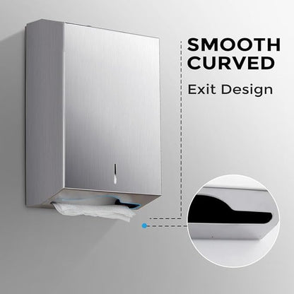 Paper Towel Dispenser Wall Mount - Multifold Trifold Paper Towel Dispensers, Large Capacity Stainless Steel Tissue Holder, Suitable for Bathrooms and Public Places - Image 2