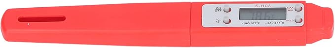 Digital Food Thermometer, Digital Food Thermometer Automatic Calibration Pen High Accuracy Electronic Pocket Thermometer Yellow for Home Use, Multifunctional Accessory (Red) - Image 8