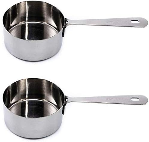 Honey Bear Kitchen 1/2 Cup 120 ml Measuring Scoop Cups, Polished Stainless Steel (Set of 2) - Image 3