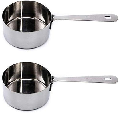 Honey Bear Kitchen 1/2 Cup 120 ml Measuring Scoop Cups, Polished Stainless Steel (Set of 2) - Image 3