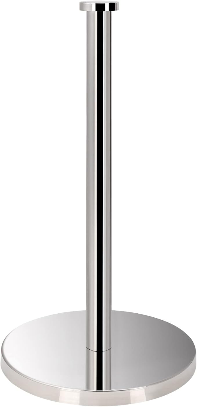 NearMoon Standing Paper Towel Holder, Kitchen Paper Towel Tissue Holder- for Bathroom Countertop, Standard or Jumbo-Sized Roll Paper (with Stainless Steel Base, Chrome Finish) by NearMoon