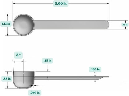 2 Teaspoon (2/3 Tablespoon | 10 mL) Long Handle Rounded Scoop for Coffee, Protein Powder, Pet Food, Spices, Grains, Dry Goods – Food-Grade BPA-Free (Pack of 1) - Image 2
